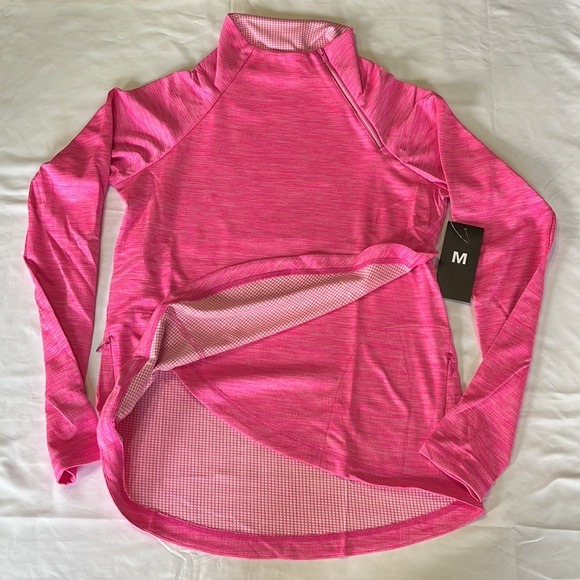 Ibkul Asymmetrical Zip PulloverTop in Hot Pink Size M - Picture 5 of 11